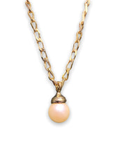 Load image into Gallery viewer, Pearl Drop Gold Chain Necklace