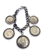 Load image into Gallery viewer, Gold Coin Pendant Chain Bracelet