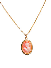 Load image into Gallery viewer, Classic oval cameo gold chain necklace