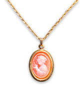 Load image into Gallery viewer, Classic oval cameo gold chain necklace