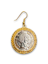 Load image into Gallery viewer, Vintage gold coin earrings