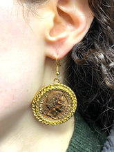 Load image into Gallery viewer, Vintage gold coin earrings