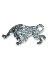 Load image into Gallery viewer, Silver tiger white crystal brooch
