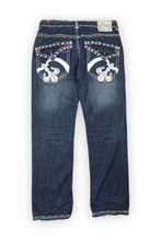 Load image into Gallery viewer, Dark blue y2k skater embellished jeans