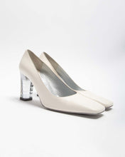 Load image into Gallery viewer, Charles jourdan white shoes with transparent heel
