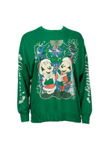 Load image into Gallery viewer, Green Christmas Walt Disney Mickey and Minnie jumper
