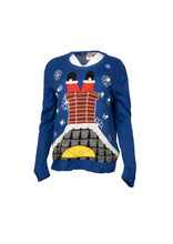 Load image into Gallery viewer, Blue Christmas Santa knitted long jumper