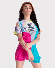 Load image into Gallery viewer, Blue and pink '80s romper