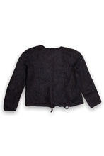 Load image into Gallery viewer, Black Wool Cropped Wrap-over Bolero Top