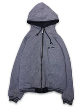 Load image into Gallery viewer, Adidas '90s Reversible Long Sleeved Hooded Zip Grey and Black Jacket