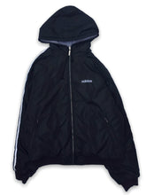Load image into Gallery viewer, Adidas '90s Reversible Long Sleeved Hooded Zip Grey and Black Jacket