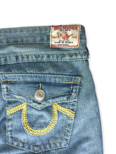 Load image into Gallery viewer, Y2k light blue True Religion Rainbow Joey Denim Bootcut Jeans