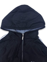 Load image into Gallery viewer, Adidas '90s Reversible Long Sleeved Hooded Zip Grey and Black Jacket