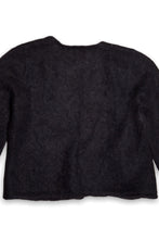 Load image into Gallery viewer, Black Wool Cropped Wrap-over Bolero Top