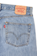 Load image into Gallery viewer, Levi&#39;s 501 distressed blue straight leg jeans
