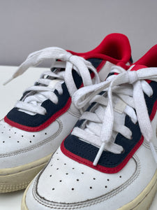 Nike Air Force 1 DBL White Red Obsidian Low Sneakers
