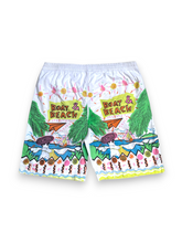 Load image into Gallery viewer, &#39;80s white beach scene summer shorts
