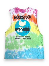 Load image into Gallery viewer, Woodstock distressed sleeveless tie-dye t-shirt vest
