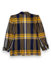 Load image into Gallery viewer, Valentino yellow and navy tartan check skirt suit set
