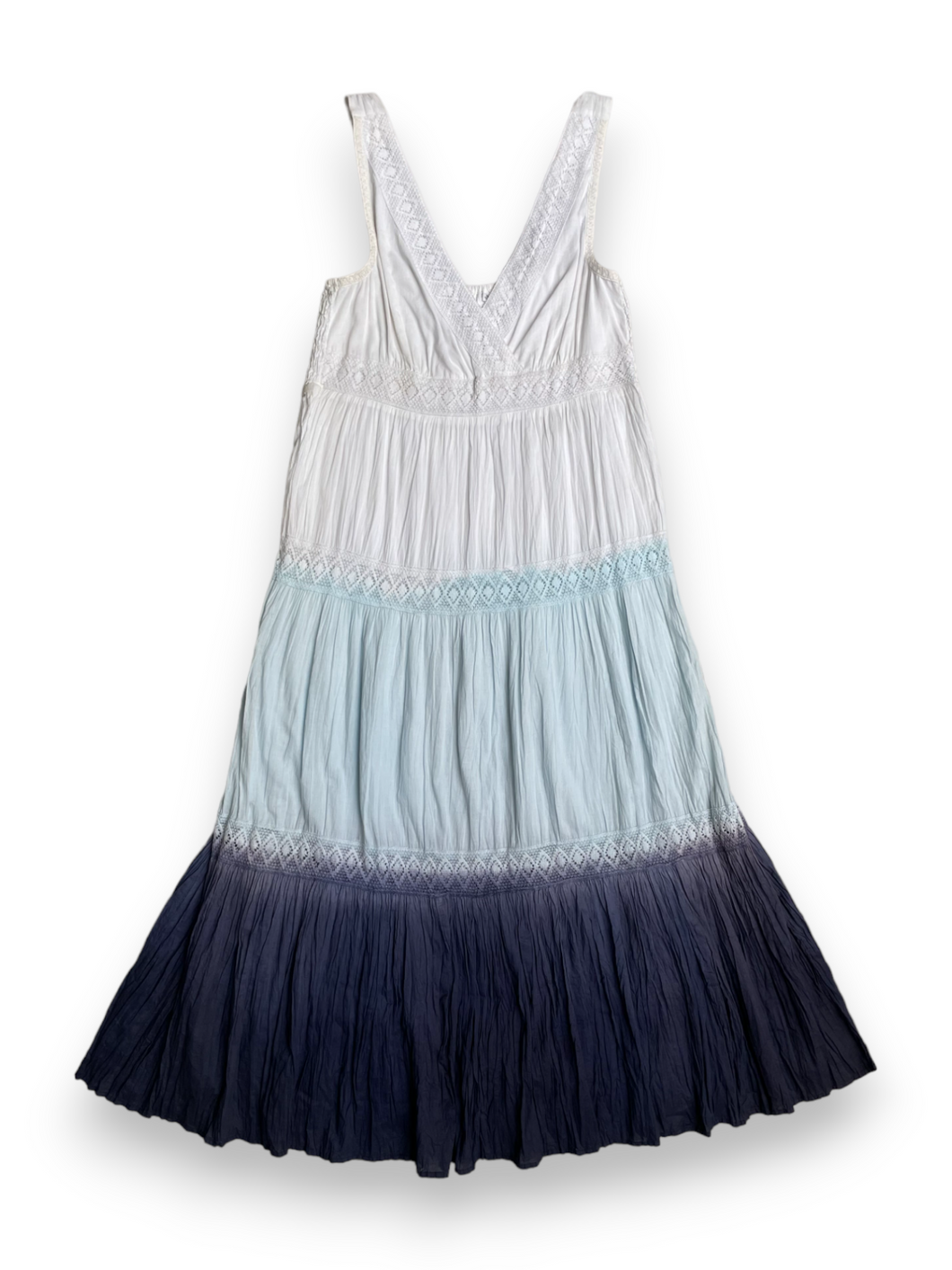 Maxi white tie-dye gradient summer dress