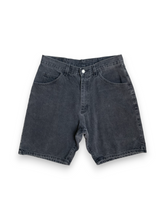 Load image into Gallery viewer, Wrangler faded black denim shorts
