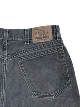 Load image into Gallery viewer, Wrangler faded black denim shorts
