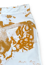 Load image into Gallery viewer, La Classe world map orange and beige denim skirt
