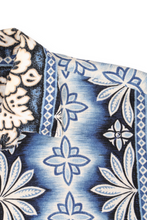 Load image into Gallery viewer, Blue and white floral panels Hawaiian shirt
