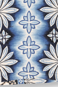 Blue and white floral panels Hawaiian shirt