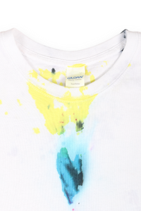 White grunge splatter tie-dye T-shirt