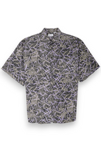 Load image into Gallery viewer, Khaki brown purple geometric print oversized shirt
