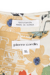 Pierre Cardin yellow exotic print Hawaiian shirt