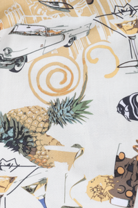 Pierre Cardin yellow exotic print Hawaiian shirt