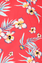 Load image into Gallery viewer, Magenta pink floral short sleeved Hawaiian shirt

