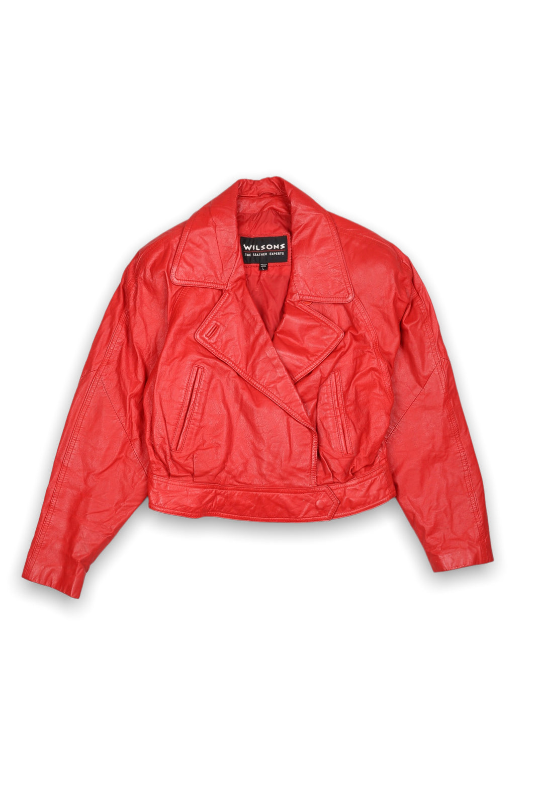 Wilson's Red Leather '80s Cropped Jacket