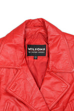 Load image into Gallery viewer, Wilson&#39;s Red Leather &#39;80s Cropped Jacket
