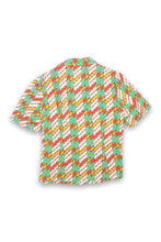 Load image into Gallery viewer, Diamond patterned green red &#39;70s shirt
