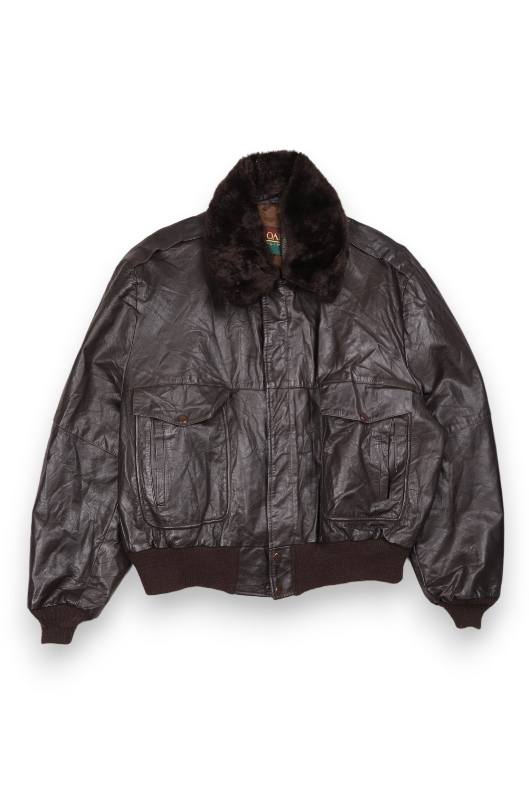 Oakton Limited brown leather aviator jacket