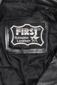 Black leather oversized multi zip motorcycle jacket