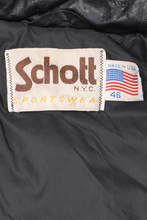Load image into Gallery viewer, Schott black &#39;80s leather jacket
