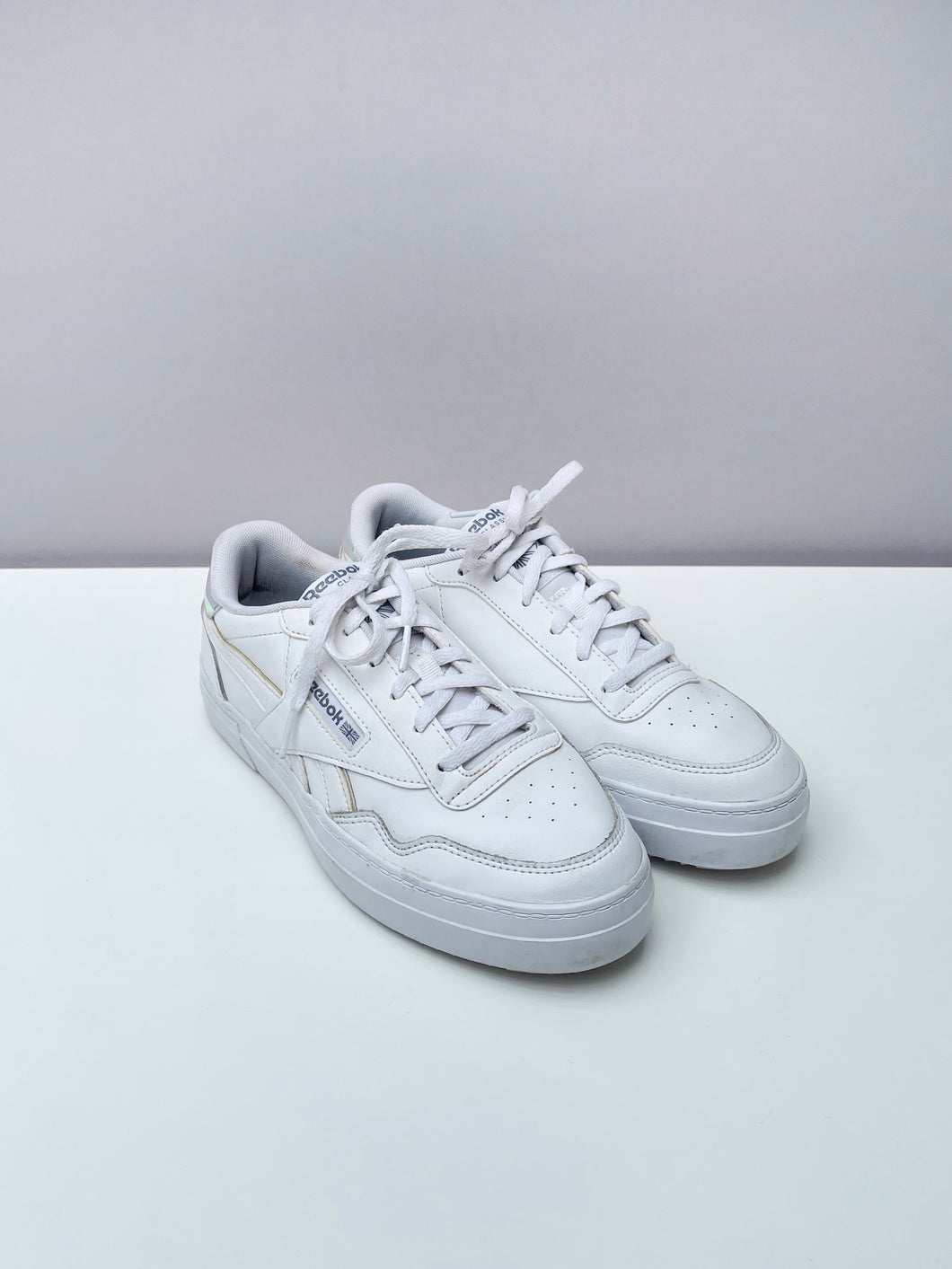 White Reebok Iridescent Sneakers