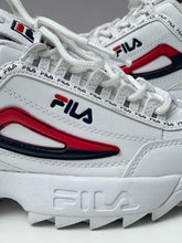 Load image into Gallery viewer, Fila White Disruptor Platform Sneakers
