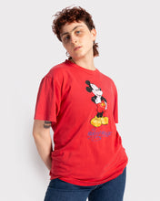 Load image into Gallery viewer, &#39;80s Mickey Mouse embroidered red t-shirt
