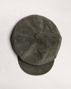 Y2k Grey Corduroy Baker Boy Hat