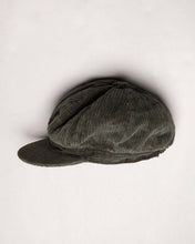 Load image into Gallery viewer, Y2k Grey Corduroy Baker Boy Hat
