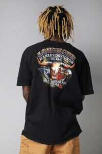 Black Harley Davidson frayed grunge metal T-shirt