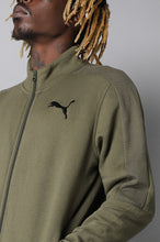 Load image into Gallery viewer, Olive green puma zip up long sleeved sports jacket
