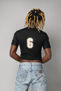 Black Raiders American Football jersey crop top