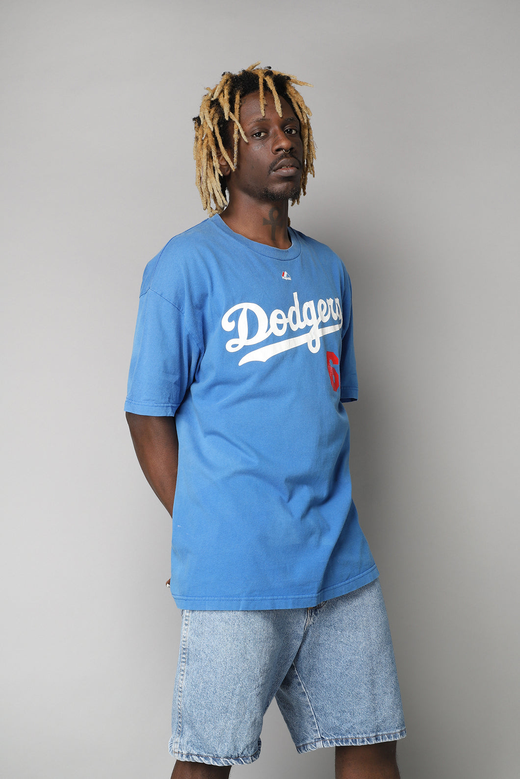 Dodgers Baseball Faded Blue T-shirt