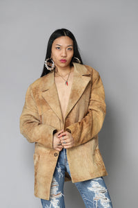 Light brown '90s patchwork suede jacket